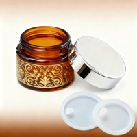 Vente chaude 1oz 2oz 8oz 100ml vide givré clair crème pour le visage baume à lèvres pot en verre conteneur avec couvercle pour cosmétique
