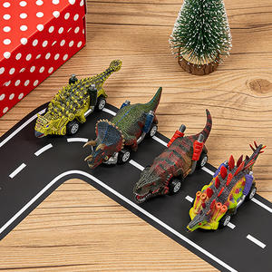 ชุดรางรถไดโนเสาร์พลาสติก ChaoBang พร้อมรถของเล่นแบบดึงถอยหลัง 4 คัน สำหรับเด็กอายุ 2-4 ปี - เกมครอบครัวและการต่อสู้สไตล์จูราสสิค - Product Image 3