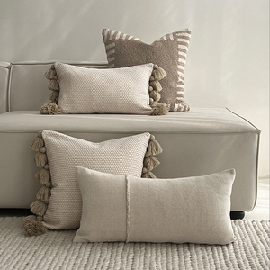 Funda de cojín de sofá Jacquard de lino francés, funda de almohada con textura de sarga Wabisabi Interior, decoración para sala de estar, suministros de Hotel - Product Image 5