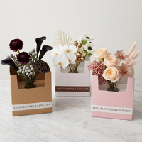 Boîte de transport pliable en carton écologique prête à être expédiée avec poignée, emballage robuste pour fleuristes, pour plantes en pot