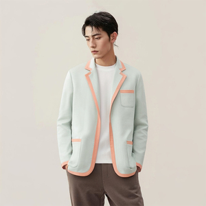 Cantidad mínima de pedido: 1 pieza |    Chaqueta de Traje con Solapa y Costuras en Contraste, Estilo Clásico y Elegante, Inspirada en la Cantante <span class=keywords><strong>Na</strong></span> Ying, 2024 - Product Image 2