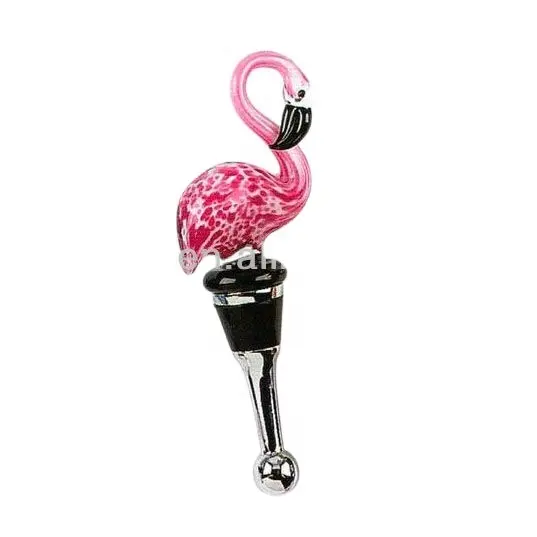 Accessori per vino regalo decorazione fenicottero rosa tappo per vino in vetro di murano