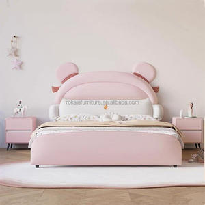 Nuevo diseño Nezha cama <span class=keywords><strong>para</strong></span> niños Popular madera maciza niños <span class=keywords><strong>niñas</strong></span> princesa cama individual lujo lindo <span class=keywords><strong>adolescentes</strong></span> <span class=keywords><strong>camas</strong></span> de cuero suave al por mayor - Product Image 5