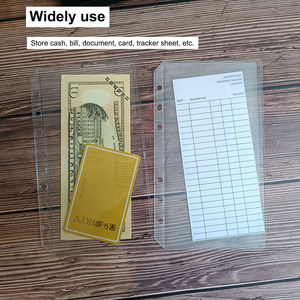 New Frosted Transparent Loose Leaf Planner Folder A6 Zipless PVC Cash <strong>Envelope</strong> Custom Money Wallet Pouch Bag <strong>Mini</strong> Binder Pocket - Product Image 2
