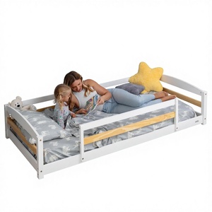 Letto a terra moderno in legno con sponde di sicurezza, ispirato al Metodo <span class=keywords><strong>Montessori</strong></span>, per bambini e neonati - Product Image 1