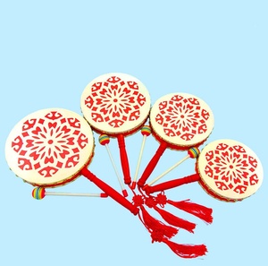 Wholesale Orff Percussion <b>Instruments</b> 6/7/8/9/10 Inches Wooden Sheepskin Hand Drums With Wooden Sticks Double-sided Drum <b>Music</b> - Product Image 6