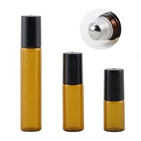 Offre Spéciale – Bouteille Roll-On en Verre Ambré Écologique Personnalisée en Usine pour Parfum et Nettoyant Visage avec Bille Roulante
