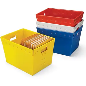 Custom Pp Corrugated Plastic Tote Bins Corflute Warehouse Storage Trays Coroplast Mail Totes