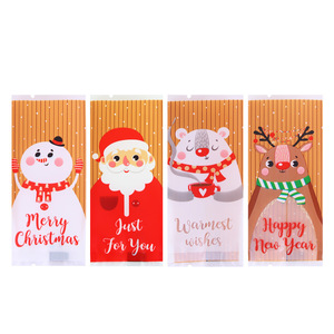 Nouvelle conception 2024, 100 pièces <span class=keywords><strong>en</strong></span> stock, sachets debout <span class=keywords><strong>en</strong></span> PP recyclables pour cadeaux de Noël (Père Noël, bonhomme de neige, bonbons, biscuits), vente directe - Product Image 3