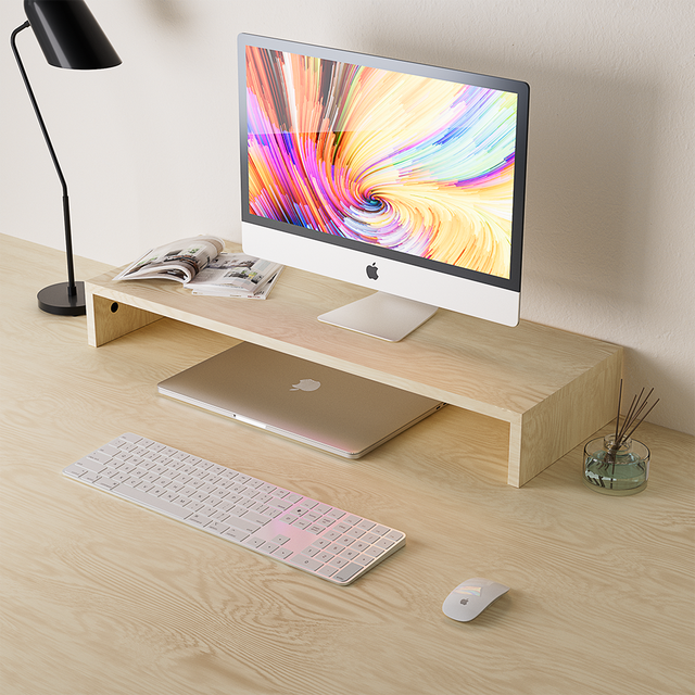 940*290*45mm Modern Stable Ergonomics Solid Wood Computer Monitor Riser Stand for Desk Office Desk Accessories