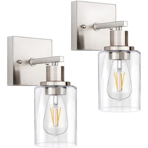 Lampu Kamar Mandi Emas <span class=keywords><strong>2</strong></span> Lampu, dengan Kaca Bening Lampu Pasang Dinding Modern Rumah Pertanian Lampu Rias Kamar Mandi Emas - Product Image 3