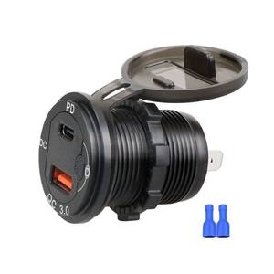 Usb Car Charger Cigarette Lighter 12-24V PD QC 3.0 Digital Display <b>Touch</b> <b>Switch</b> Voltage Monitoring Fast Charging Waterproof - Product Image 5