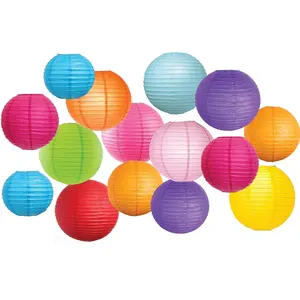 Venta al por mayor japonés linterna-Linternas de papel japonesas de colores, 4, 6, 8, 10, 12, 14, 16 pulgadas