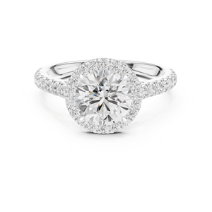 Women's Wedding Type for <b>Solitaire</b> Halo Round Engagement Diamond Halo <b>Ring</b> 925 Sterling <b>Silver</b> Wedding Party Anniversary Gift - Product Image 1