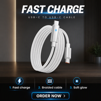 Câble USB-C de charge rapide 100W PD avec conducteur en cuivre pur et nylon pour téléphone, ordinateur portable, ordinateur