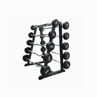 Support de rangement vertical simple face pour barres d'haltères NJ de haute qualité – Équipement de gym – Support fixe pour 5 barres d'haltères