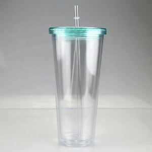 Vaso térmico acrílico de doble pared al por mayor, delgado, con pajita, a prueba de fugas, para bodas, color personalizado, a granel - Product Image 3