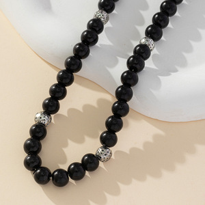 Collier de perles d'agate noire, chaîne courte pour clavicule, bijoux en pierre naturelle pour femmes, accessoire de mode - Product Image 4