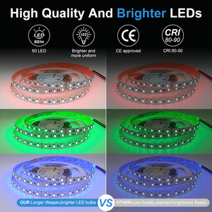 Luci <span class=keywords><strong>LED</strong></span> ESann DC12V 24V 60LED RGBW 2700K 3000K Flessibili con Telecomando per Retroilluminazione <span class=keywords><strong>TV</strong></span> - Product Image 4