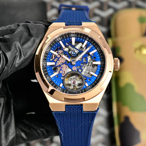 Blue Fluorine Rubber Strap Mens Wristwatch Rose Gold Case Sapphire Crystal Dial Automatic Mechanical Tourbillon High Quality - Product Image 3