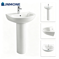 Lavabo colonne autoportant moderne en céramique pour salle de bain, fabricant de sanitaires, vente en gros