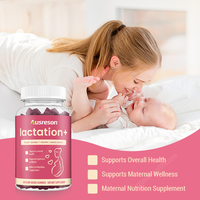 Gummies de lactation Ausreson OEM certifiées GMP, à base de plantes naturelles, pour favoriser le flux de lait maternel, soins quotidiens post-partum, gummies à croquer