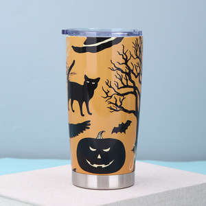 Vaso Halloween Con Tapa Y Pajita. Vaso fantasma de 20 oz Regalos únicos de Halloween Vasos curvos de 20 oz - Product Image 3