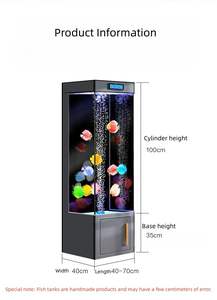 Aquarium intelligent vertical moderne pour salon, avec circulation automatique, sans changement d'eau, en verre ultra-transparent, livré en boîte - Product Image 6