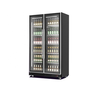 Congélateur à affichage vertical commercial avec refroidissement par ventilateur | Réfrigérateur à bière et boissons énergétiques à porte en <span class=keywords><strong>verre</strong></span> pour bar - Product Image 1