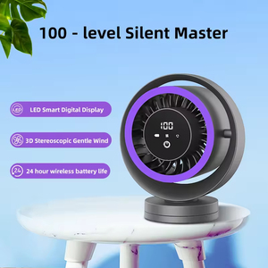 Nueva pantalla Digital Control táctil Ultra <span class=keywords><strong>silencioso</strong></span> <span class=keywords><strong>ventilador</strong></span> <span class=keywords><strong>de</strong></span> escritorio ajustable hogar exterior recargable circulante <span class=keywords><strong>ventilador</strong></span> <span class=keywords><strong>de</strong></span> carga inalámbrico - Product Image 2