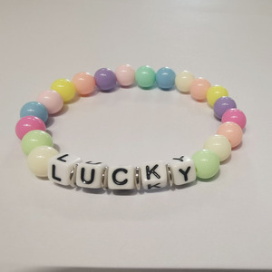 Braccialetto con Perline Personalizzato Colorato di YIWU, <span class=keywords><strong>Gioielli</strong></span> alla Moda per Bambine e Ragazze, con Scritte 'Joy', 'Love', 'Lucky', 'Happy' - Product Image 6