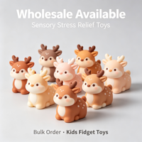 Figurine de renne anti-stress souple en EVA, jouet sensoriel de Noël mignon et collectionnable, cadeau à presser pour les 14 ans et plus, vente en gros