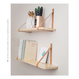 Écologique Bracelet En <span class=keywords><strong>Cuir</strong></span> Suspendu Flottant En Bois Mural Étagères - Product Image 2