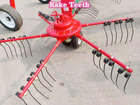 Offre Spéciale nouveau tracteur agricole tiré râteau électrique rotatif fourrage herbe ressort râteau à dents Machine