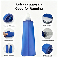 Bouteille d'eau pliable 300 ml en TPU, gourde souple pliable, anti-fuite, sans BPA, portable pour la course à pied, le cyclisme, la randonnée, les voyages et les activités de plein air