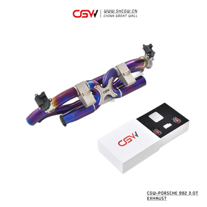 CGW 티타늄 퍼플 번트 밸브 배기 머플러 파이프 리모컨 포함 포르쉐 911 992 3.0T 2020용 - Product Image 2