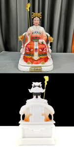 Statues gravées en porcelaine de jade blanc de l'Empereur et de la Reine-Mère Bouddha - Vente en gros pour le Nouvel An chinois et Noël - Product Image 5