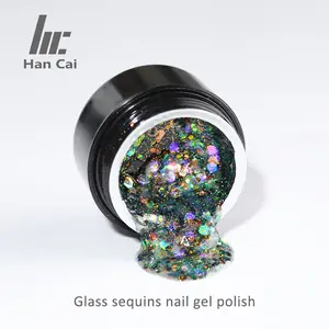 Holografische Glitter Platina Uv Nail Gel Polish Regenboog Kleurrijke Super Glans Shimmer Manicure Soak Off Nail Enamel Polish
