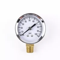 Manomètre chromé 0-100 psi avec raccord inférieur en laiton, pièces de rechange OEM pour compresseur d'air