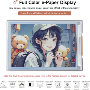 Aismartlink Waveshare 4inch E Ink Spectra 6 (E6) Full Color E-Paper Display, Compatible with <strong>Raspberry</strong> <strong>Pi</strong> 5 - Product Image 2