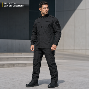 Ensemble d'uniformes de sécurité professionnels de couleur unie, noir, bleu marine, pour les environnements d'entraînement et de travail - Product Image 1