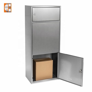 Hộp thư bưu kiện bằng thép không gỉ tùy chỉnh, lắp đặt trên sàn, hộp thư ngoài trời, hộp thư nhận hàng lớn có khóa chìa. - Product Image 5
