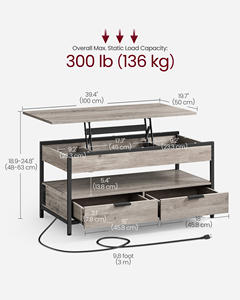 VASAGLE Mesas De Centro Para Salas Lifting <strong>Coffee</strong> <strong>Table</strong> Lift Top <strong>Coffee</strong> <strong>Table</strong> <strong>with</strong> <strong>Storage</strong> Drawers and Charging Station - Product Image 6