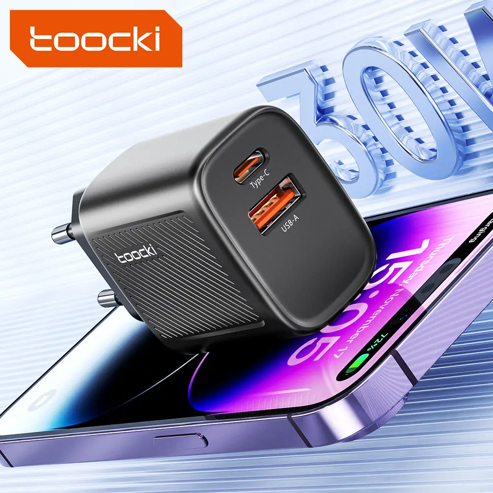 Toocki yeni ürünler 30W hızlı şarj Gan Pd telefon kablosu şarj adaptif QC3.0 güç elektrik iPhone şarj cihazı 15