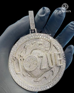 Pendentif en forme de diamant de luxe exclusif, serti de diamants, bijoux hip-hop, vente en gros, meilleur prix auprès d'un fournisseur indien - Product Image 3