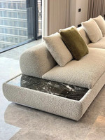 Wohnzimmer Supermoon Sofa Italienischer Lammwollstoff Modernes Sofa Minimalistisches Dreisitzer-Ecksofa Gerades Sofa