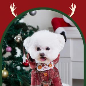 Recién llegado, ropa navideña para mascotas, mono, ropa ecológica para perros y gatos, abrigo, Otoño Invierno, cálido, estilo británico, botones bonitos - Product Image 5