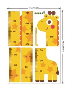 Mignon dessin animé hauteur autocollant <span class=keywords><strong>licorne</strong></span> dinosaure girafe mur hauteur mesure règle autocollants pour enfants chambre maternelle décor - Product Image 3