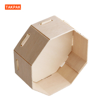 Barquette octogonale jetable en bois pour fruits et sushis, idéale pour les événements et les fêtes