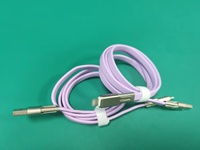 Kabel Data Pengisian Cepat 4-in-1 Tipe-C & Micro USB Warna Ungu dengan Pengisian Cepat 3A untuk Ponsel dan Perangkat Android/iOS